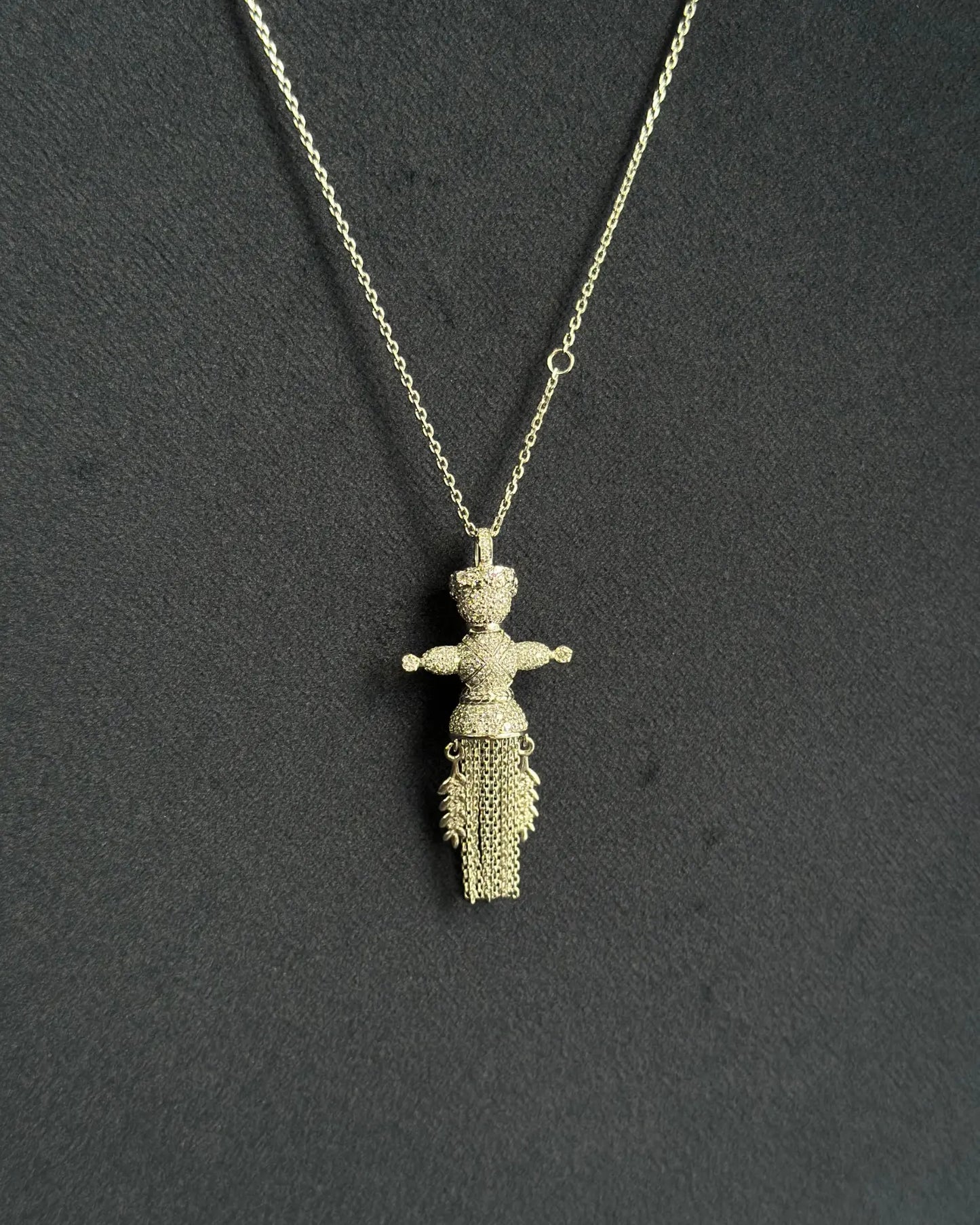 Lucky Charm Doll Wreath pendant with diamonds