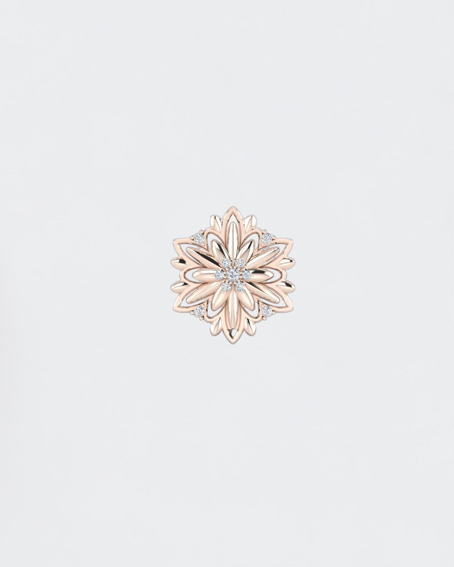 Gold brooch Edelweiss with diamonds