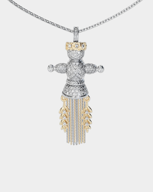 Spring Doll Pendant with diamonds