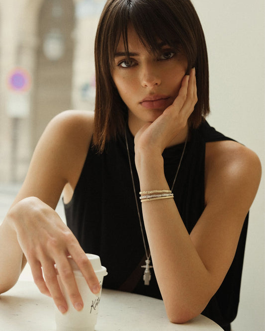 Gold Bracelet Spikelet with diamonds