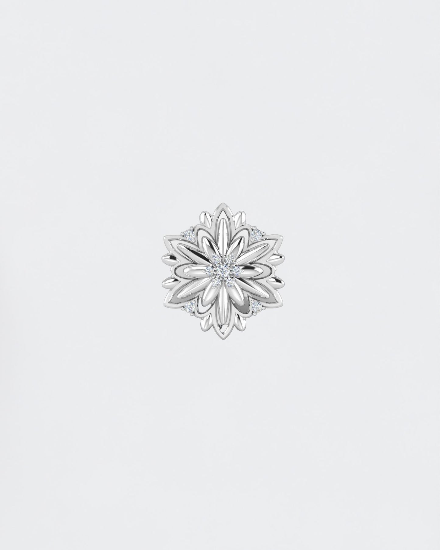 Gold brooch Edelweiss with diamonds