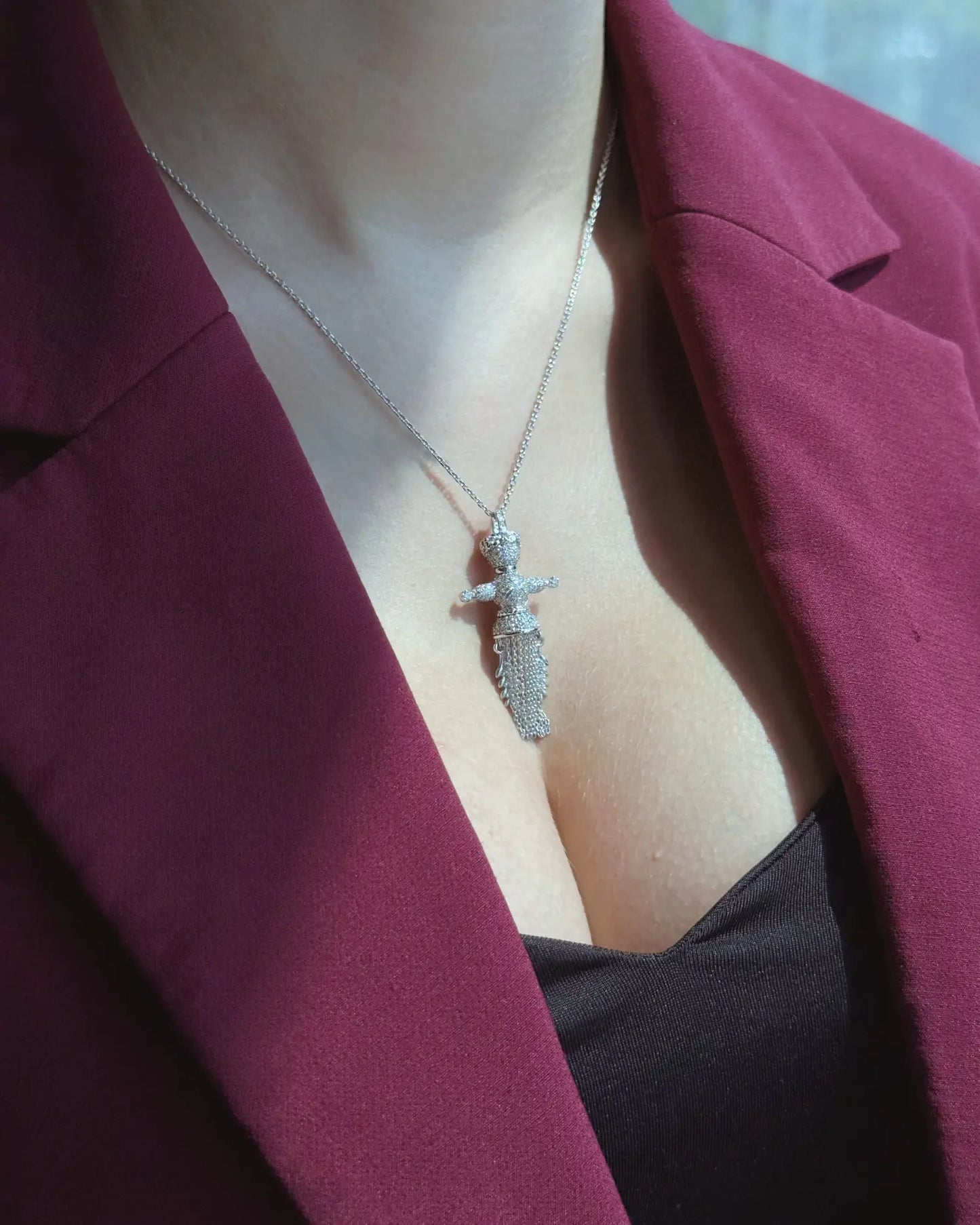 Spring Doll Pendant with diamonds