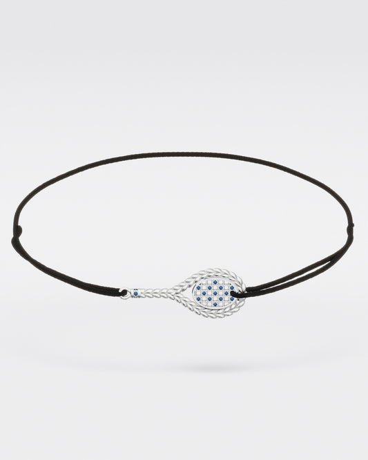 Tennis bracelet on a cord