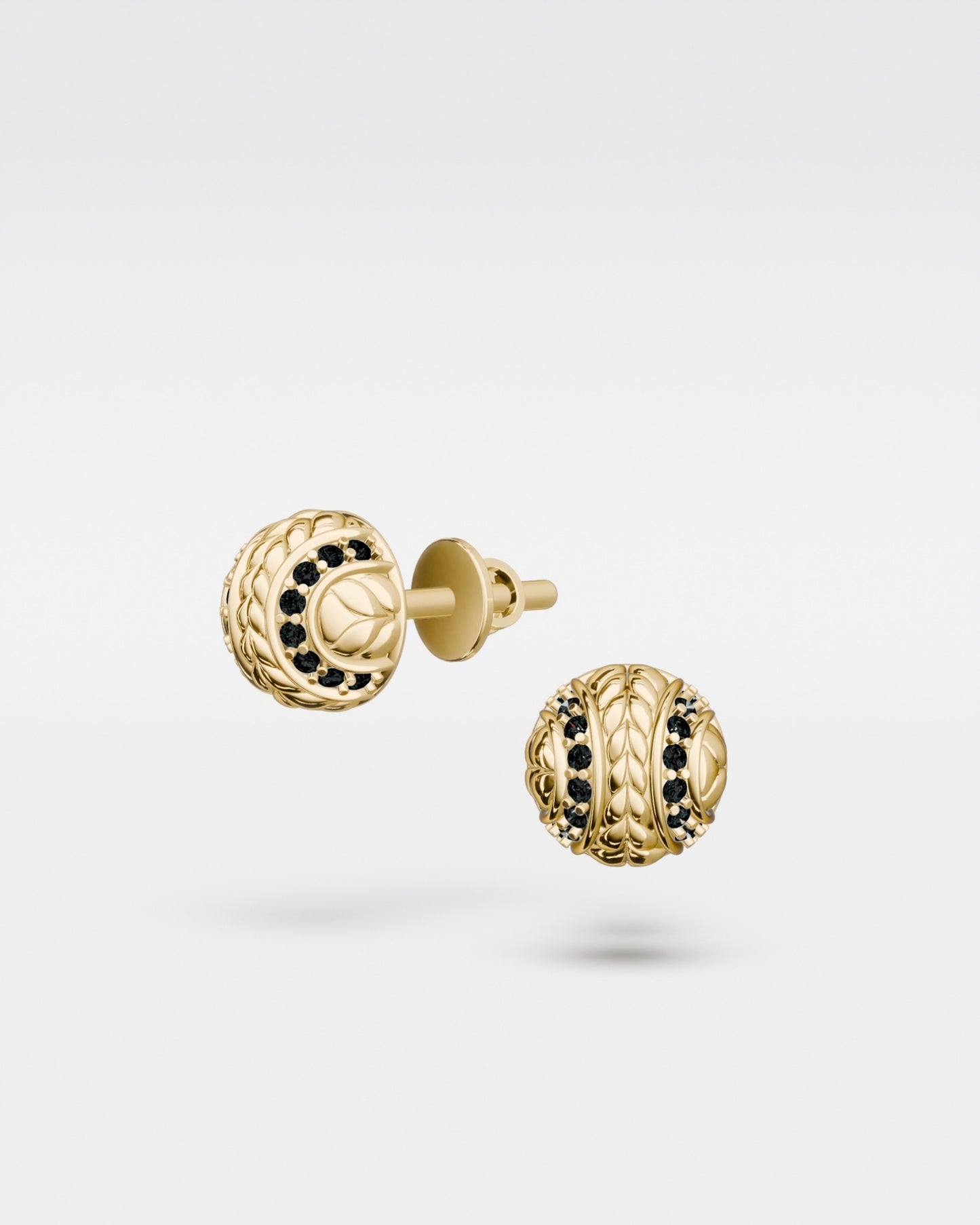 Tennis Ball Stud Earrings Classic mini witch black diamonds