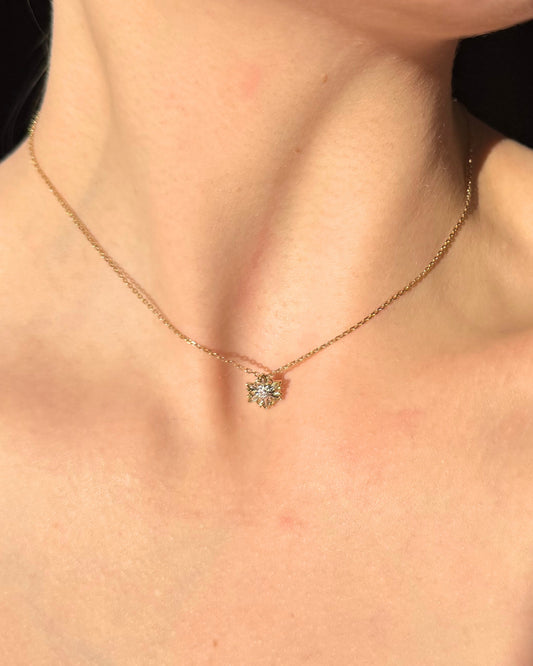Gold necklace Edelweis mini