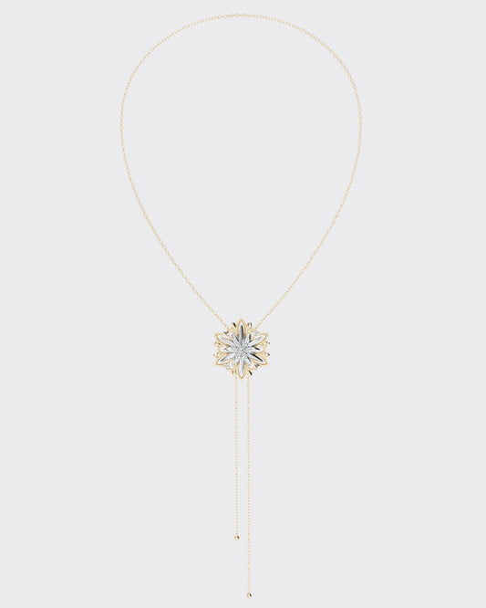 Gold necklace Edelweiss with diamonds (size M)
