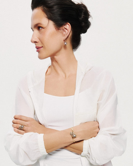 Gold Earrings Edelweiss
