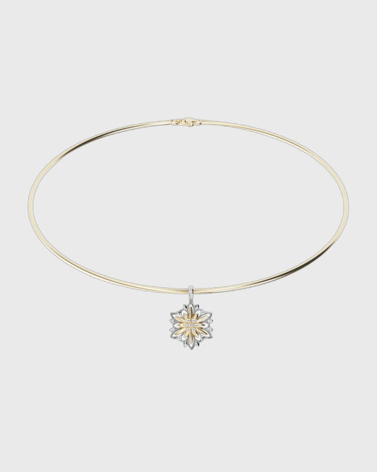 Gold choker Edelweiss with diamonds