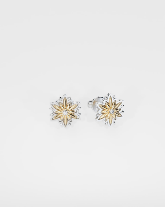 Edelweiss gold earrings (size S)