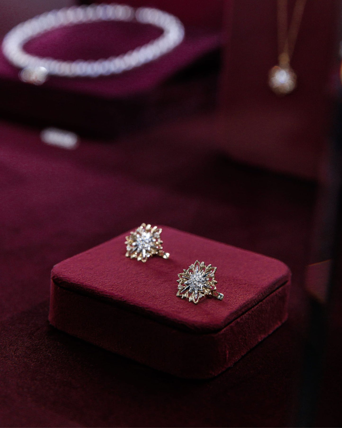 Gold Earrings Edelweiss (Size L)