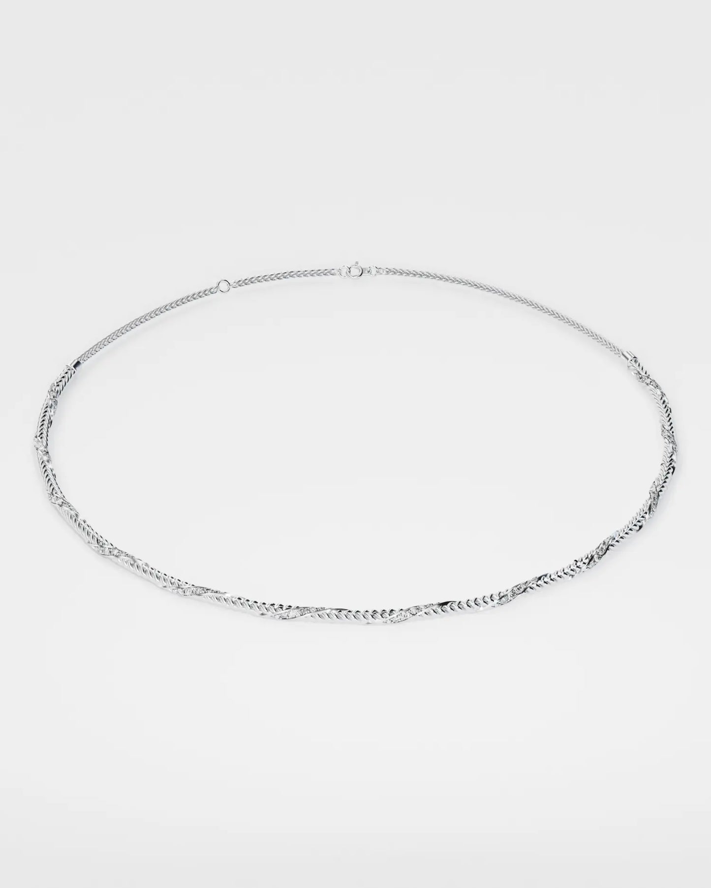 Gold necklace Spikelet with diamonds