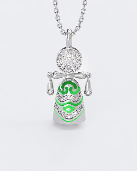 Lucky charm doll pendant Colors of roots