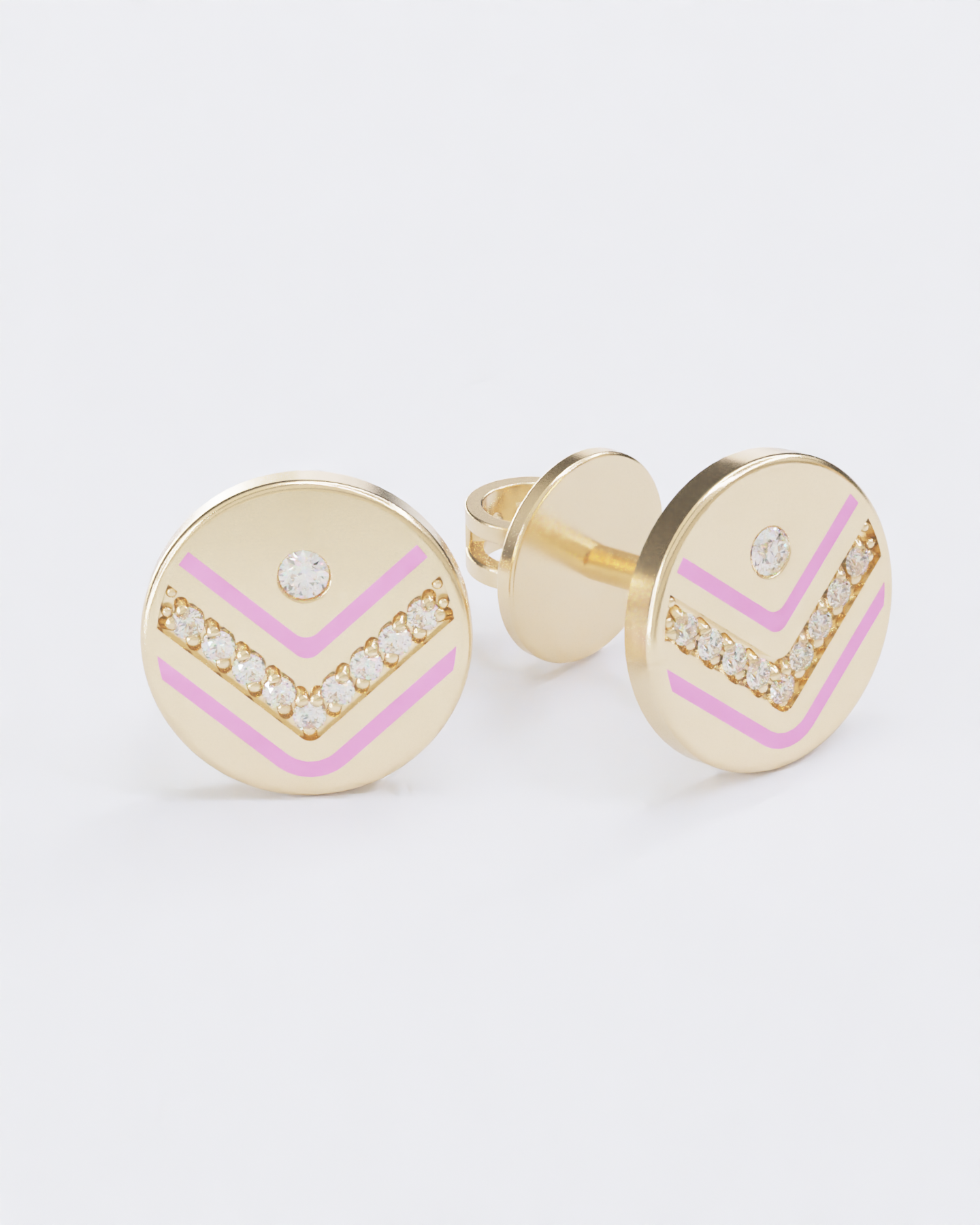 Colors of roots Diamond Stud Earrings