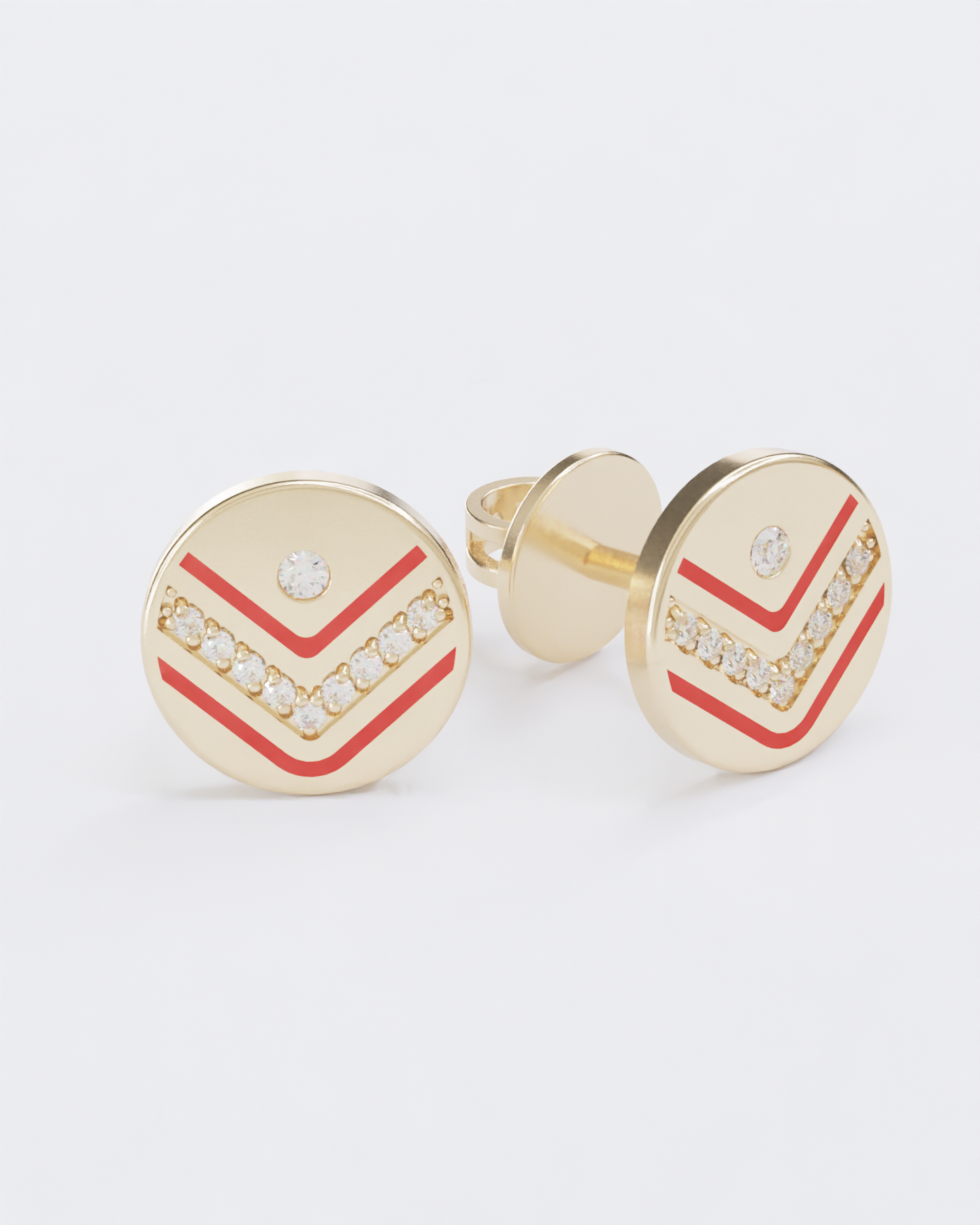 Colors of roots Diamond Stud Earrings