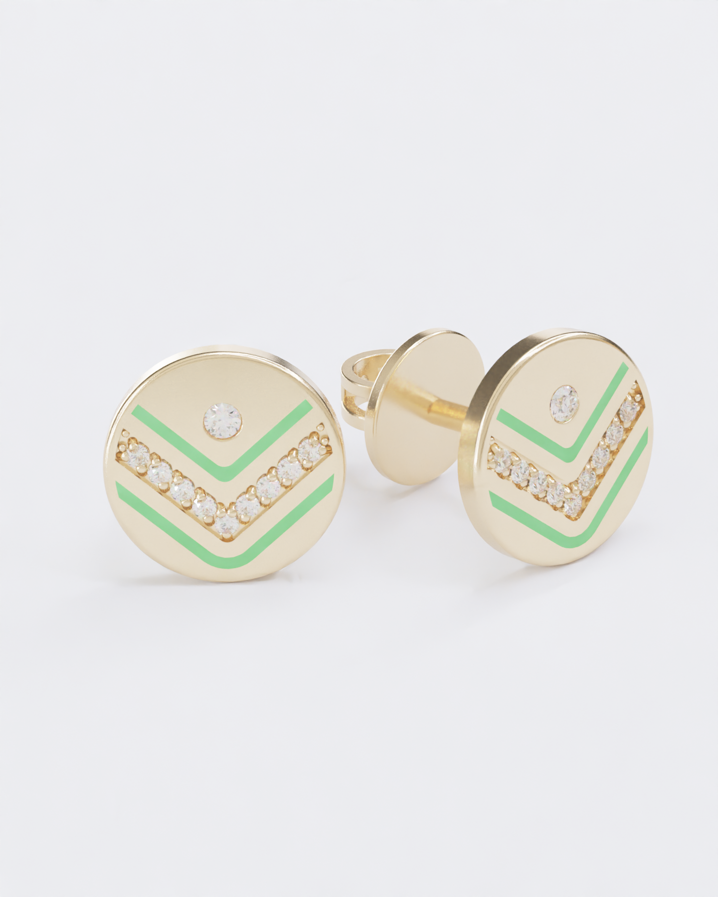 Colors of roots Diamond Stud Earrings
