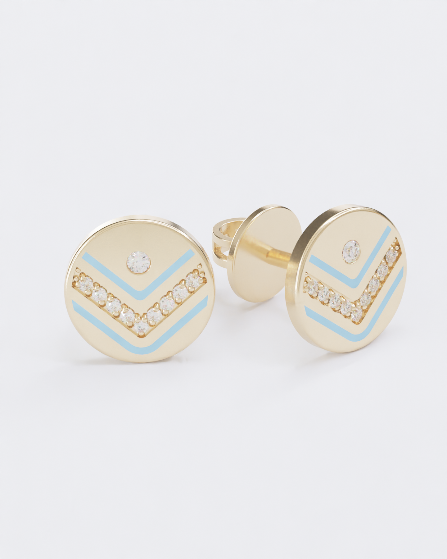 Colors of roots Diamond Stud Earrings