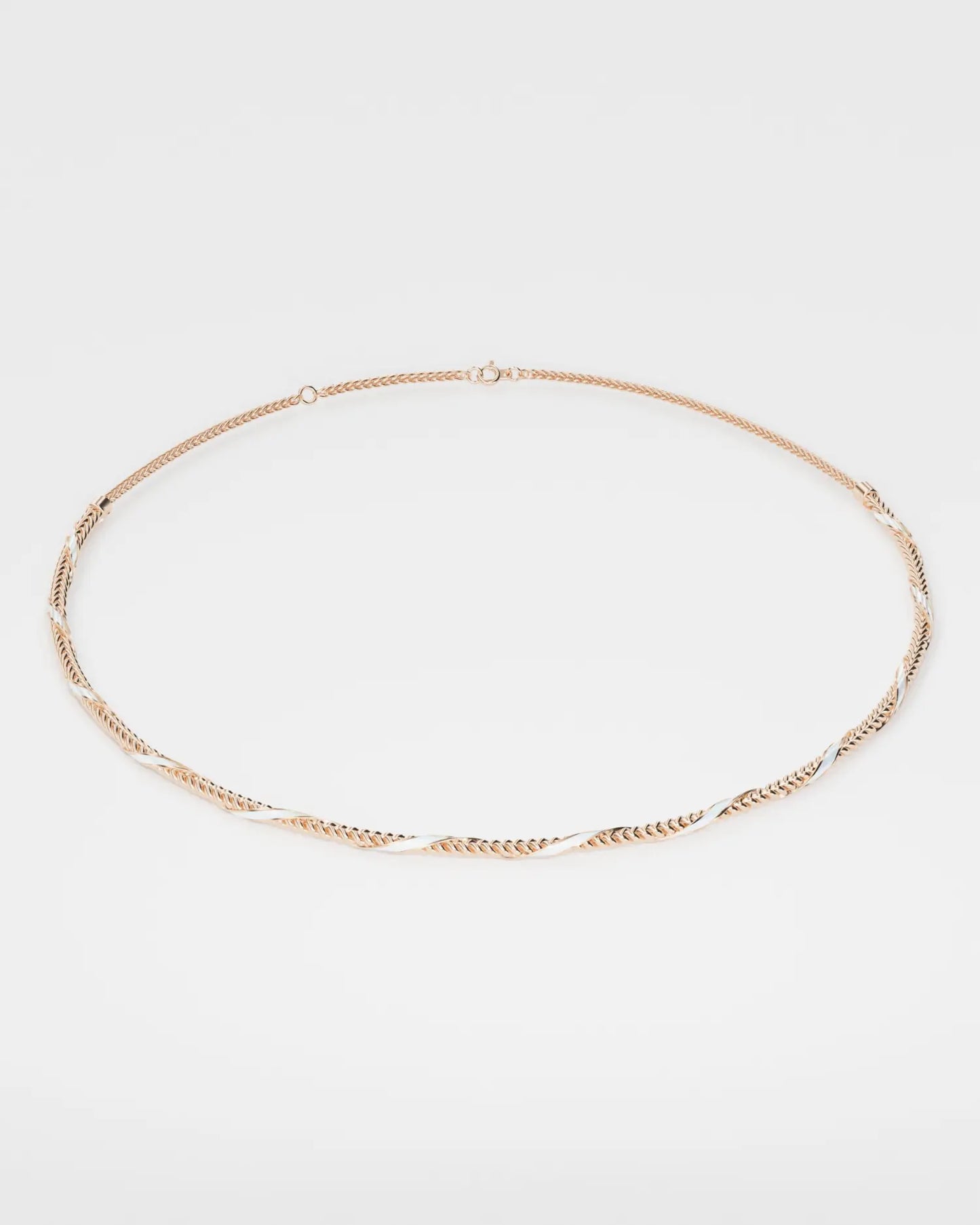 Gold necklace Spikelets with enamel