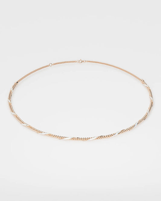 Gold necklace Spikelets with enamel