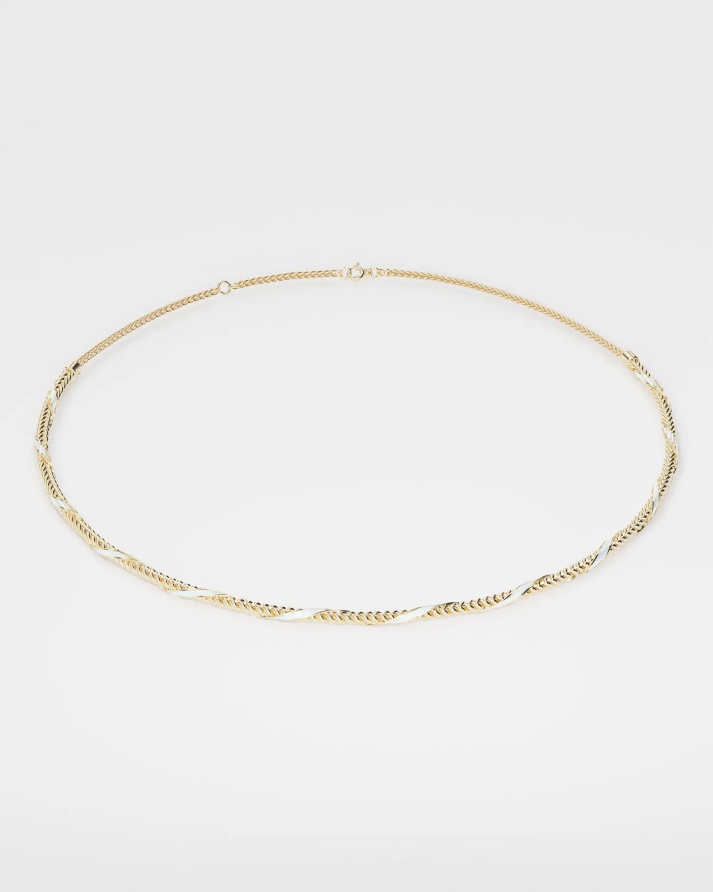 Gold necklace Spikelets with enamel