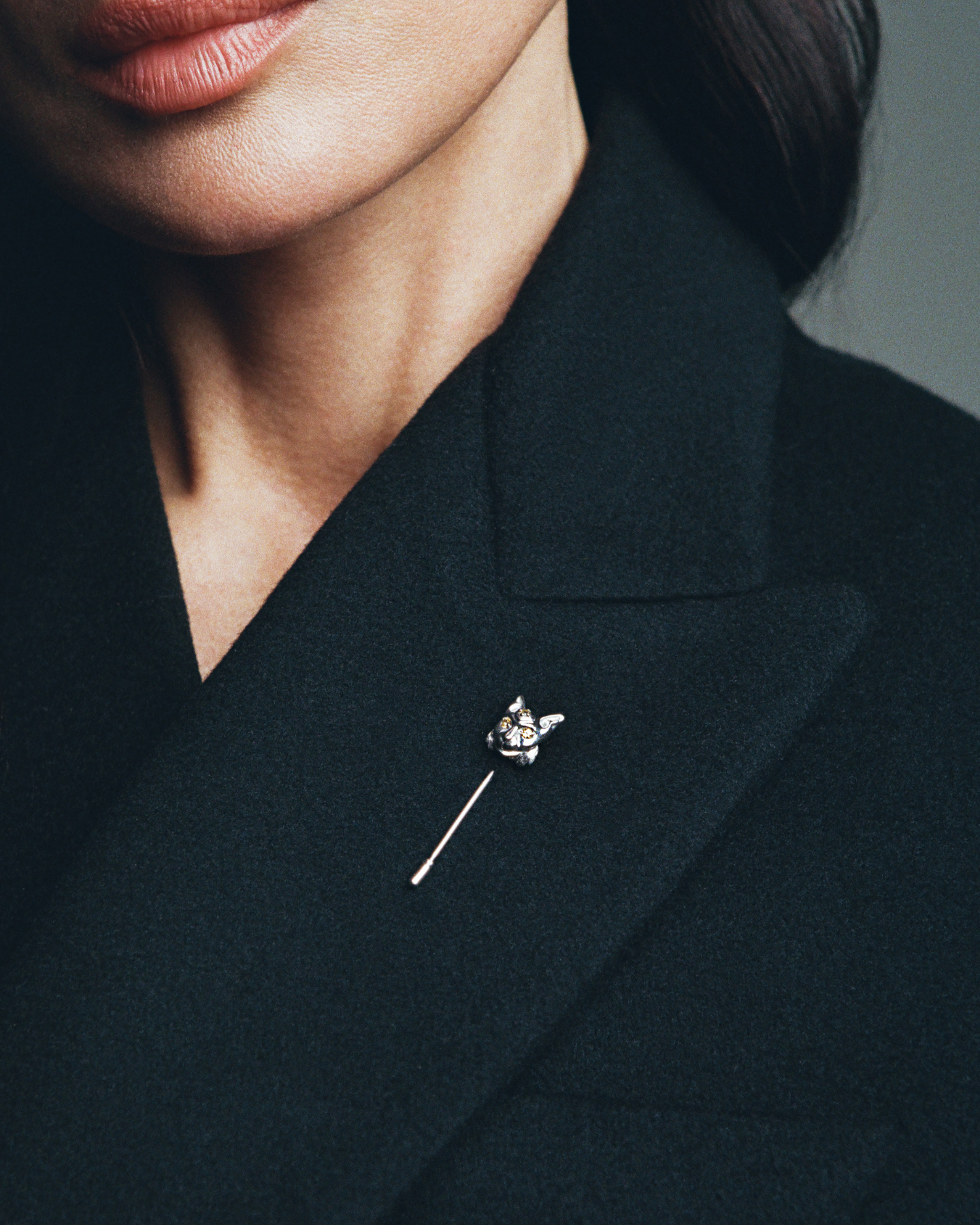 Gold brooch Lynx mini