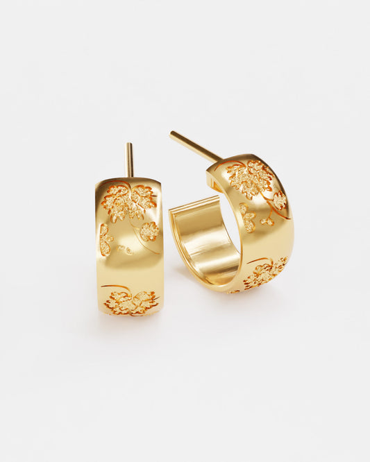 Gold Bloom mini hoops
