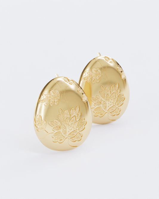 Gold earrings Bloom