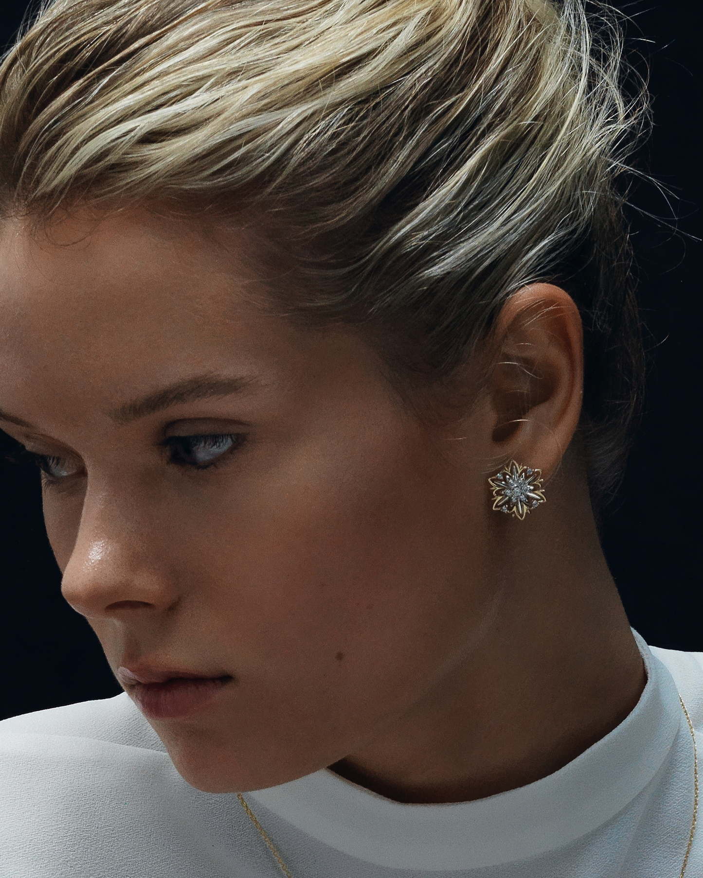 Gold Earrings Edelweiss