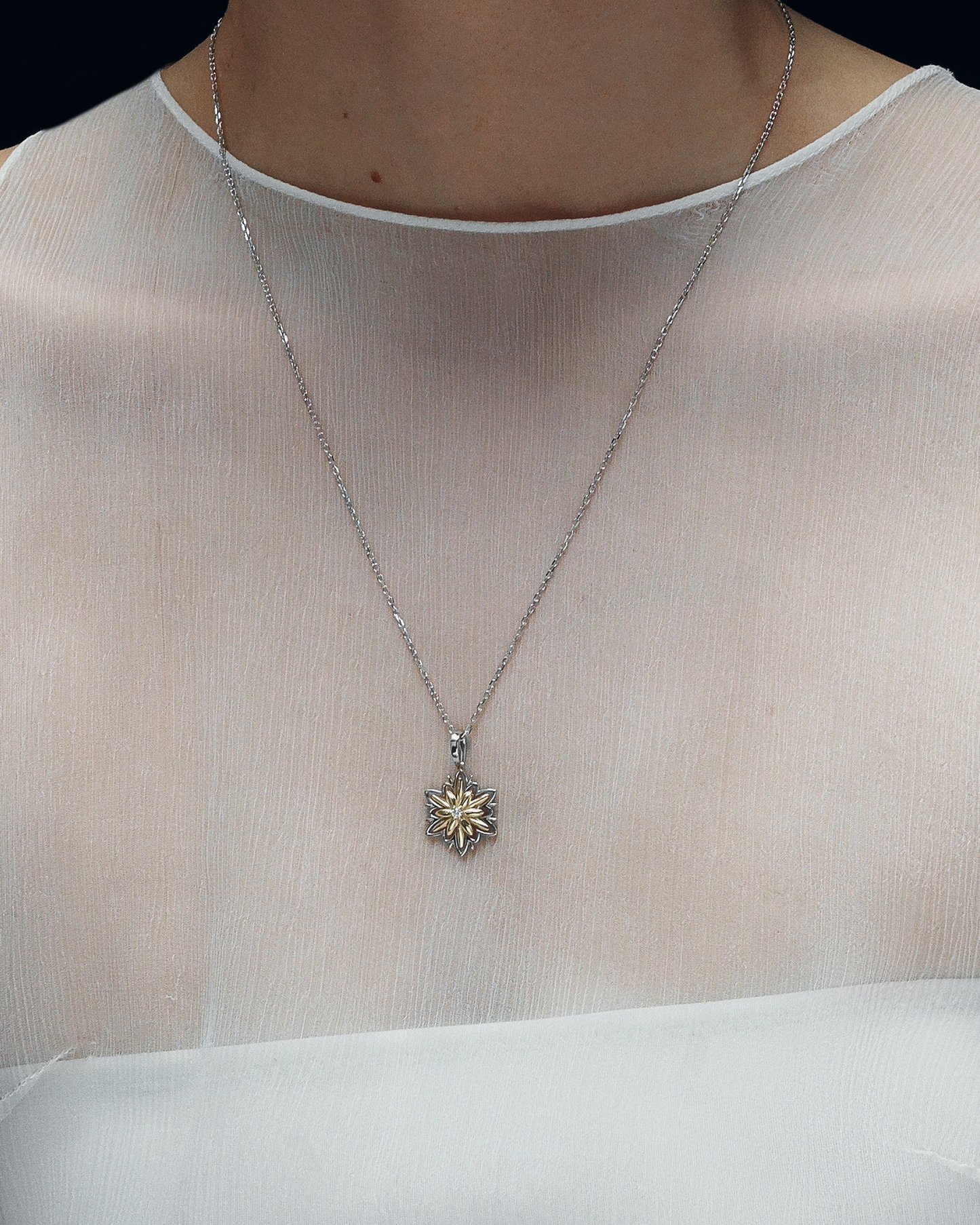 Gold Pendant Edelweiss