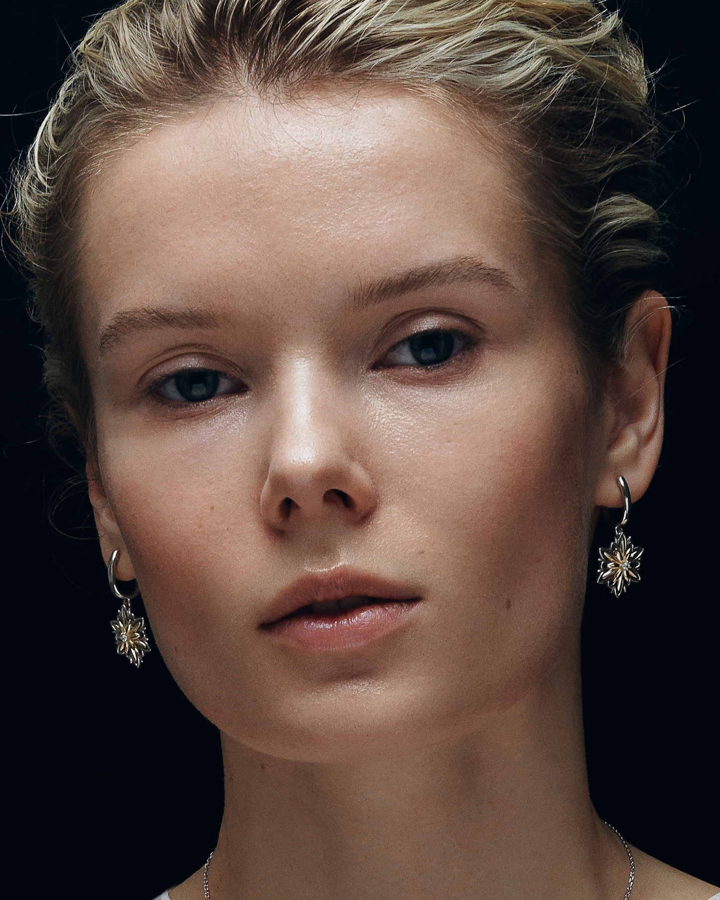Gold Earrings Edelweiss