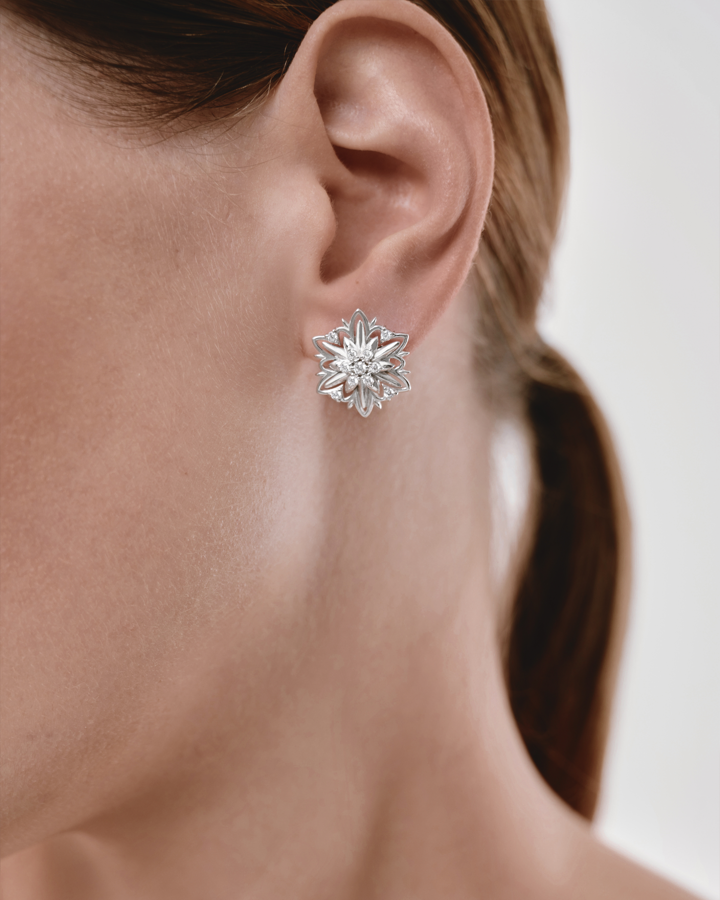 Gold Earrings Edelweiss