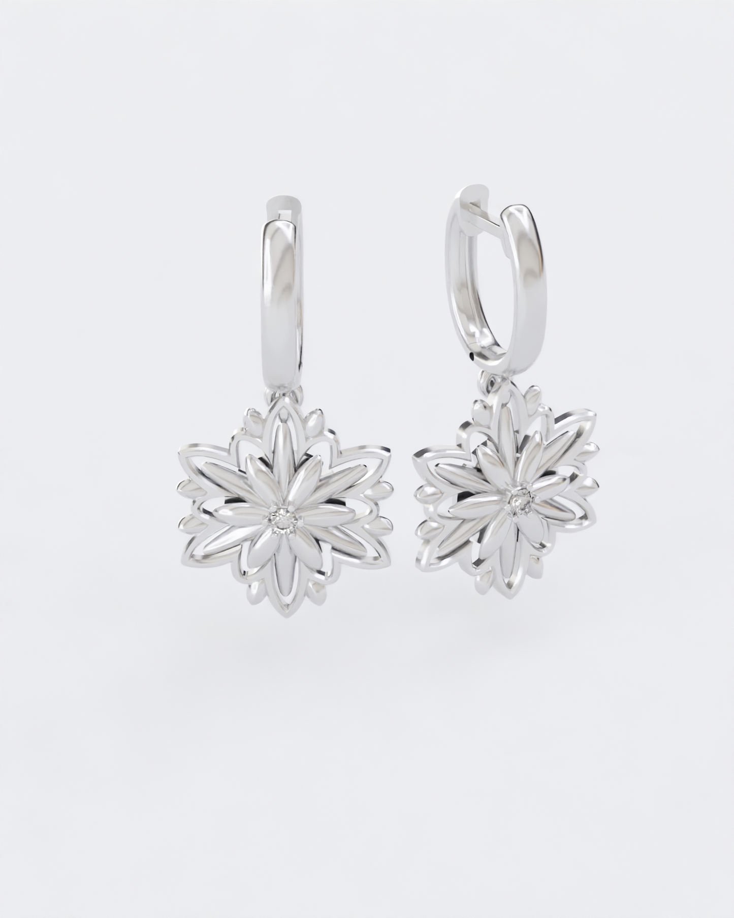 Gold Earrings Edelweiss