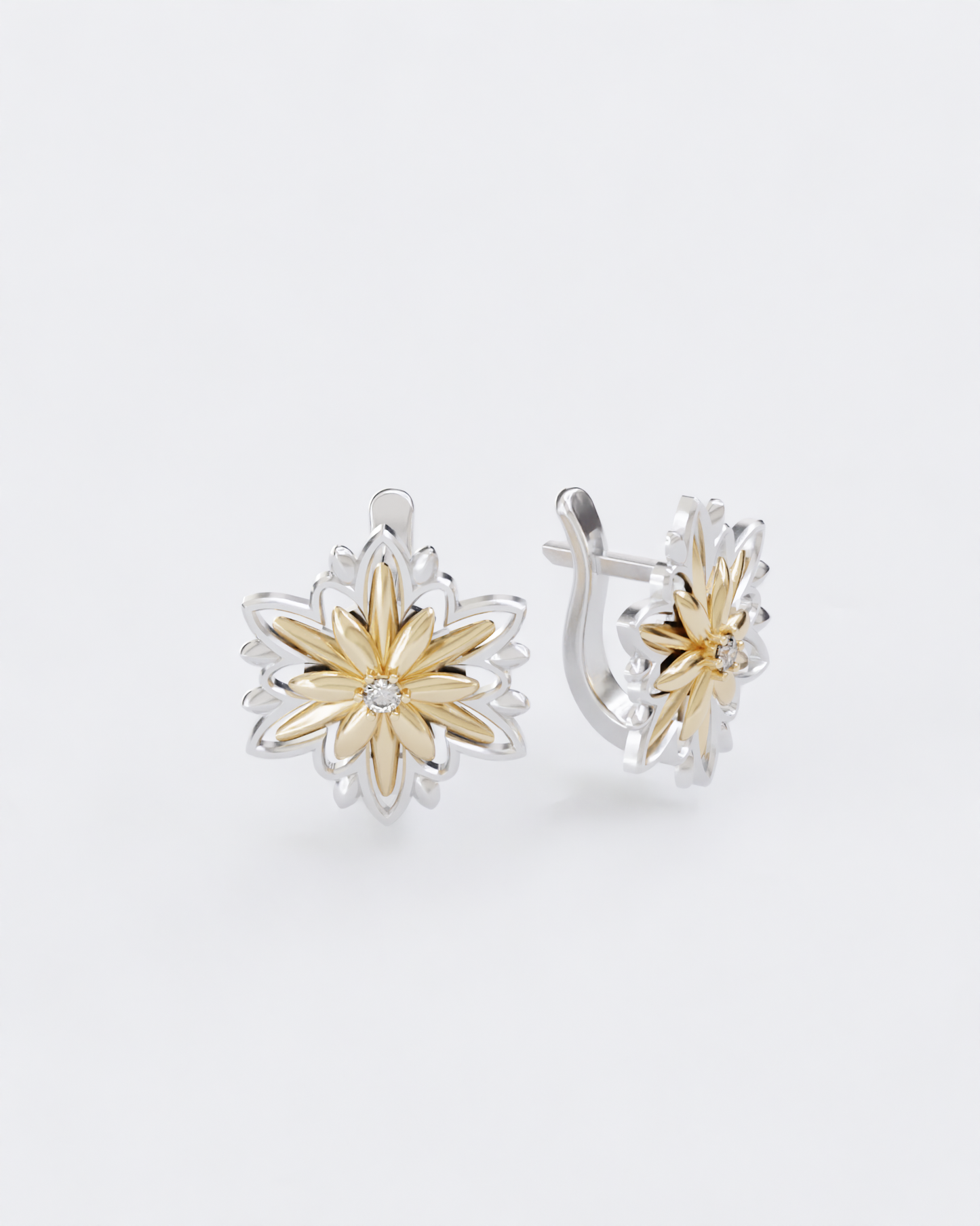 Gold Earrings Edelweiss