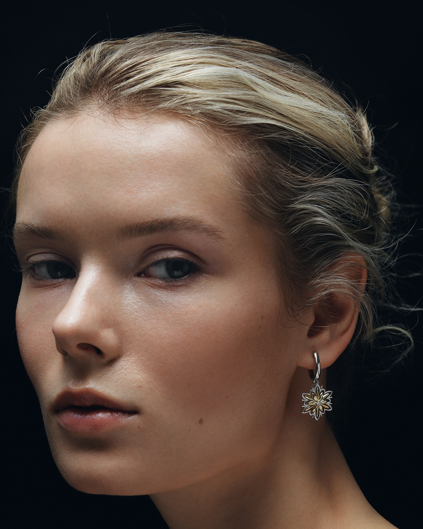 Gold Earrings Edelweiss