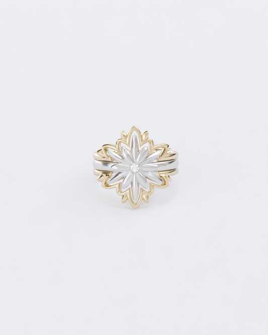 Gold ring Edelweiss