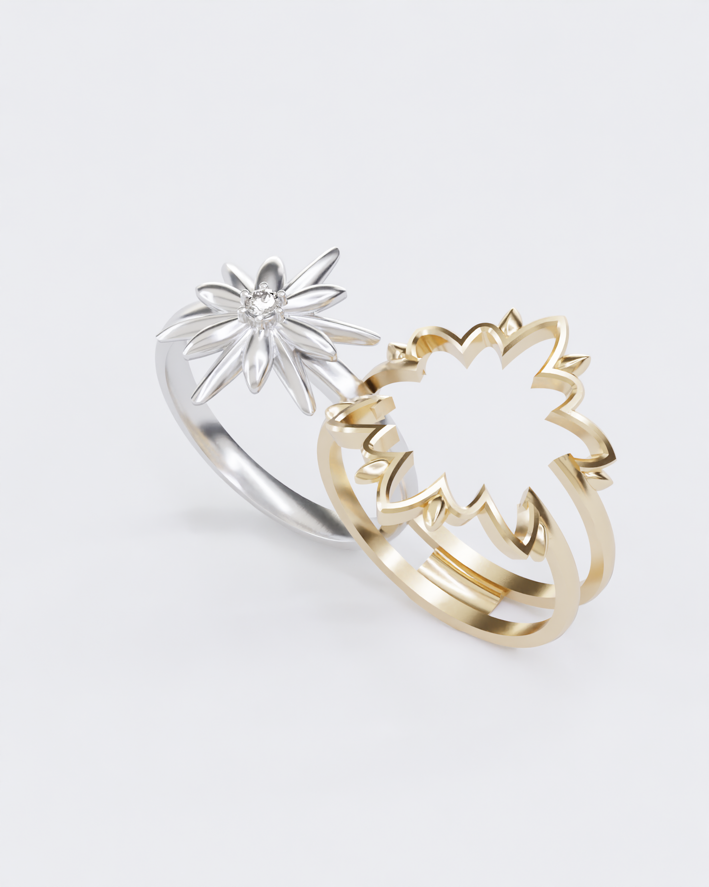 Gold ring Edelweiss
