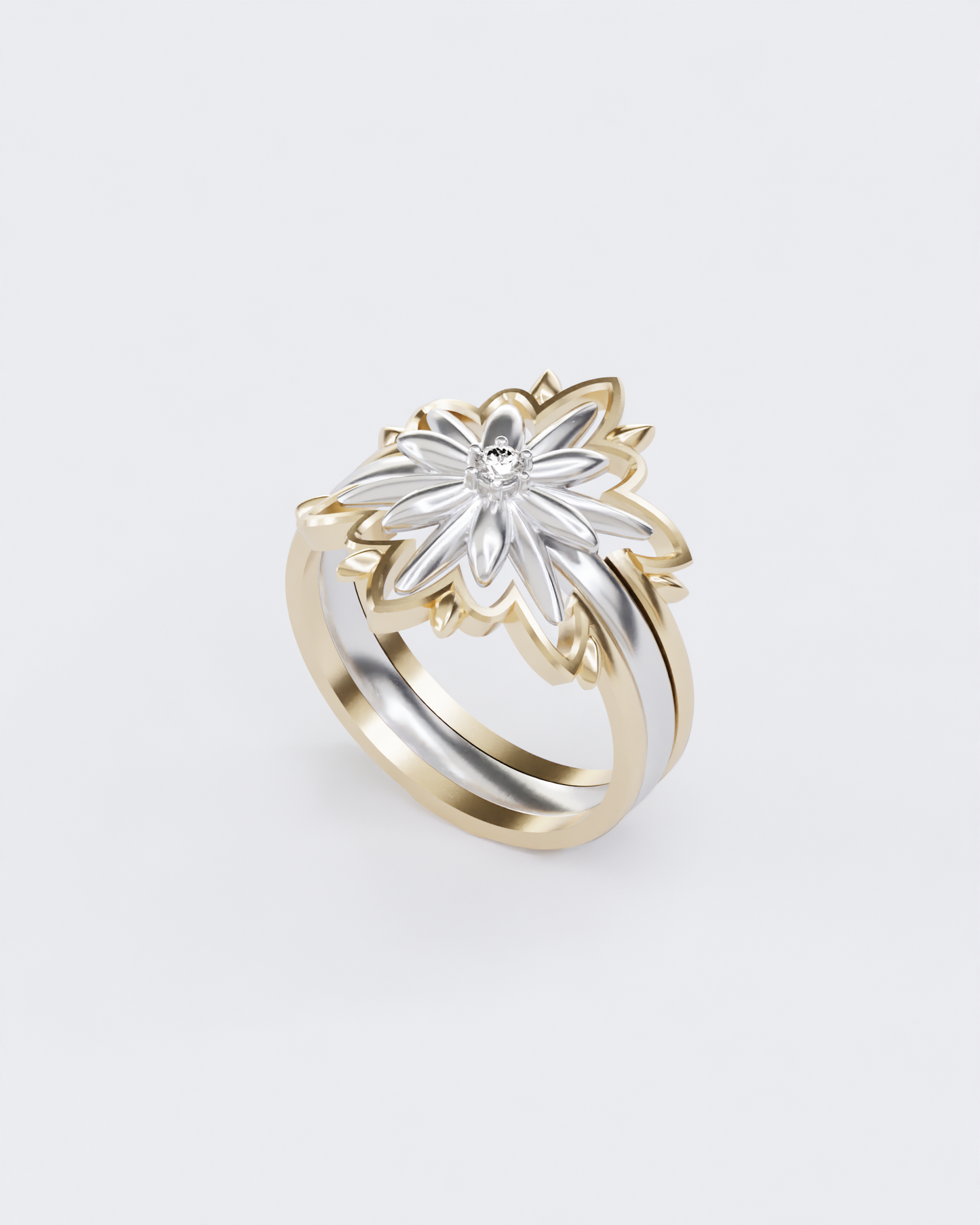 Gold ring Edelweiss