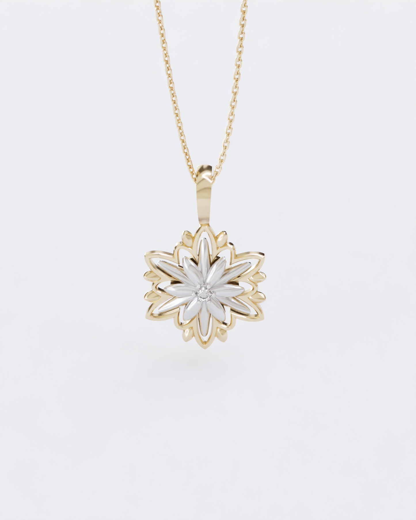 Gold Pendant Edelweiss