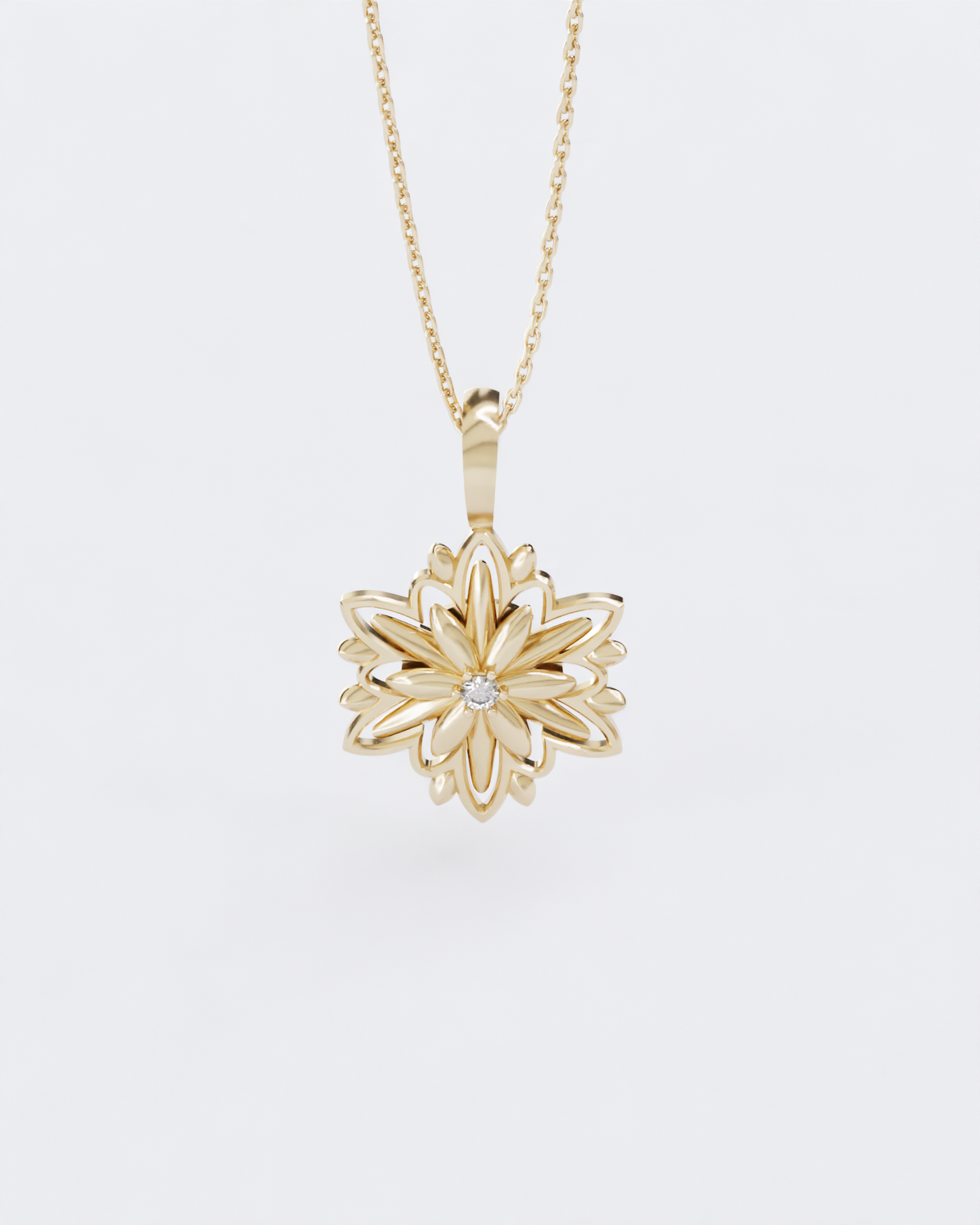 Gold Pendant Edelweiss