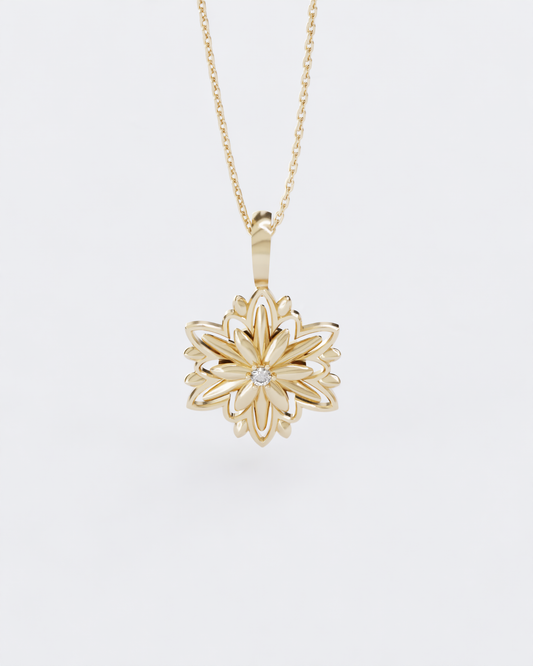 Gold Pendant Edelweiss