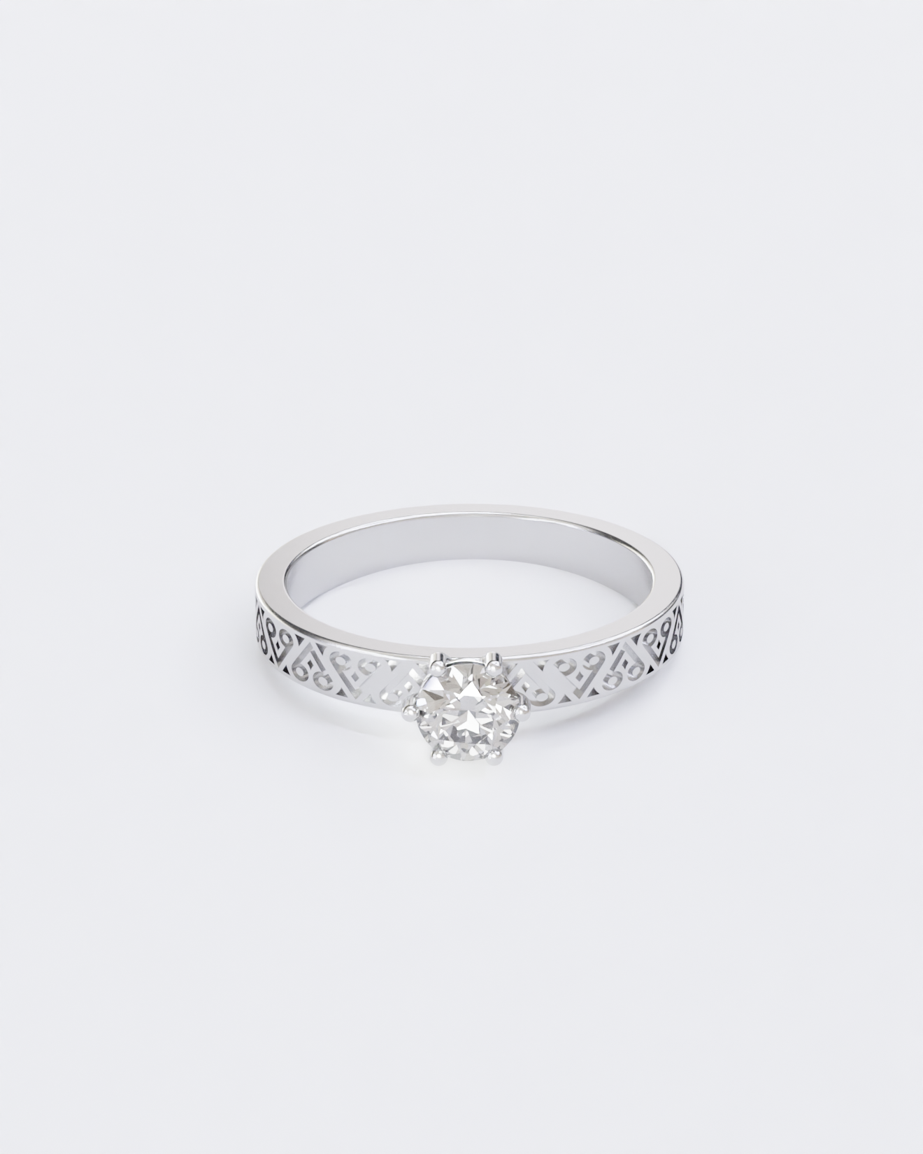 Hutsul wedding ring with diamond