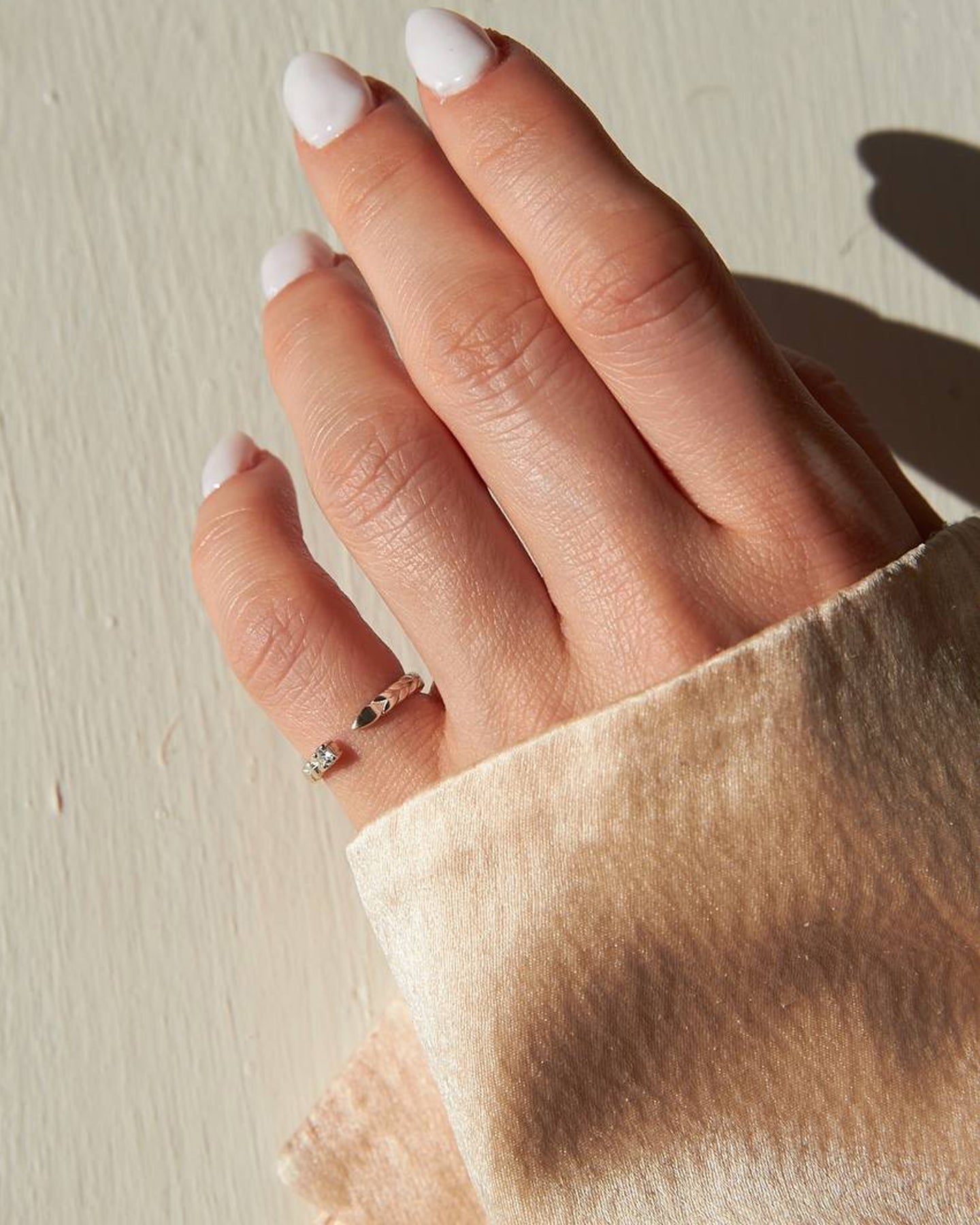 Gold Spikelets mini ring with diamond universal size