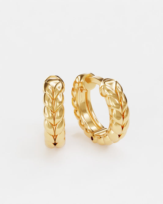 Gold Spikelets hoop earrings