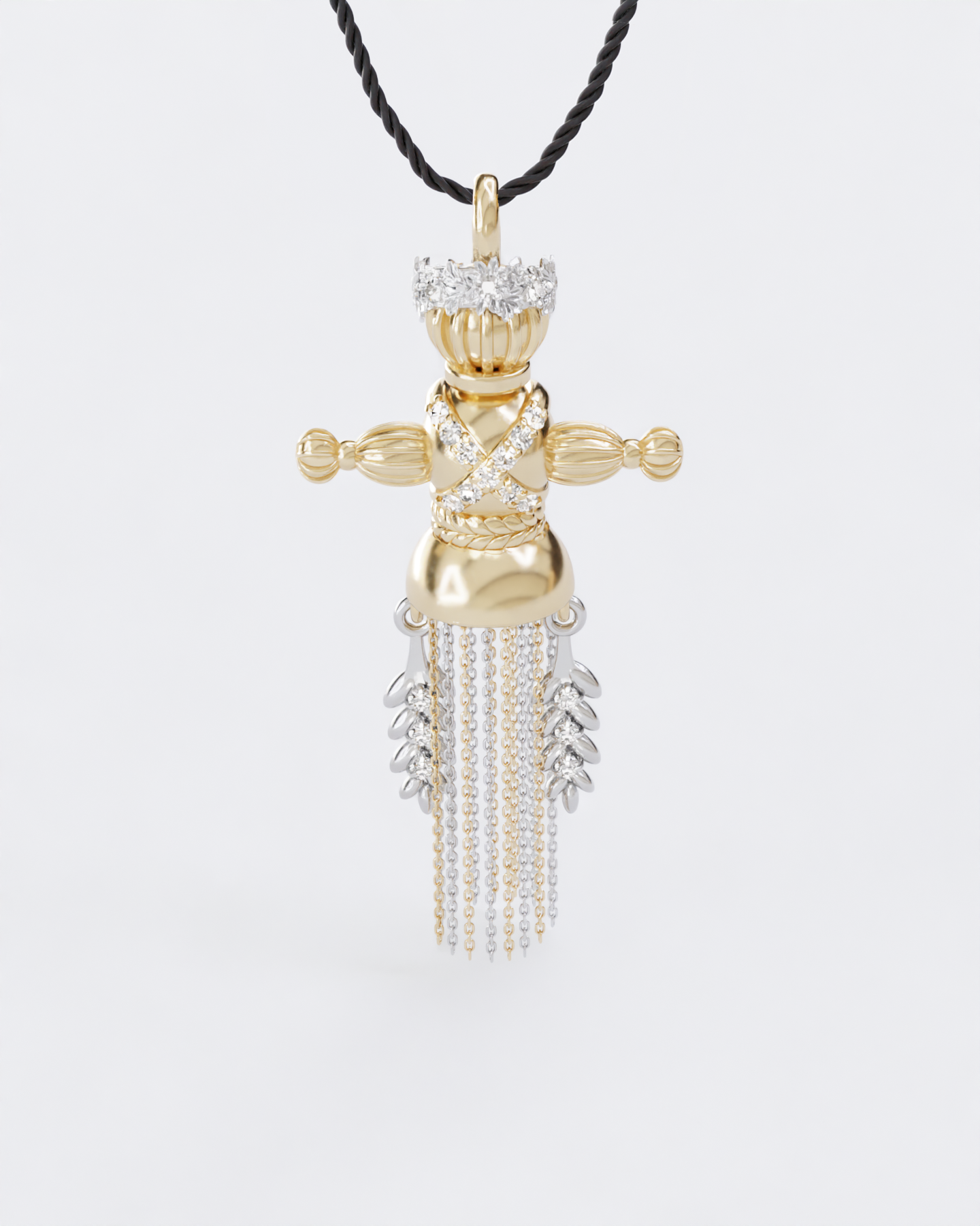 Spring Doll Pendant with diamonds