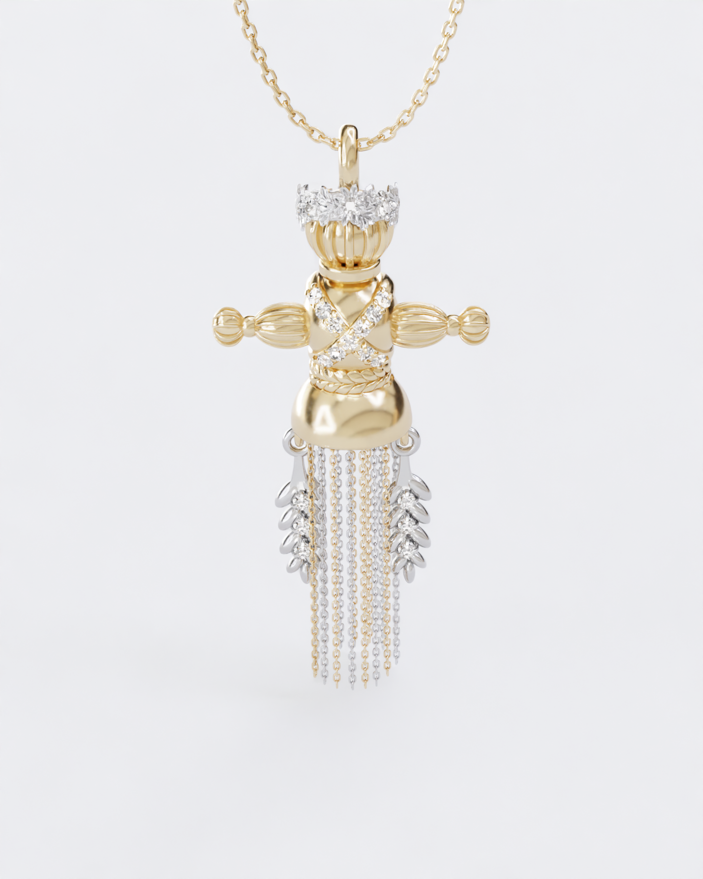 Spring Doll Pendant with diamonds