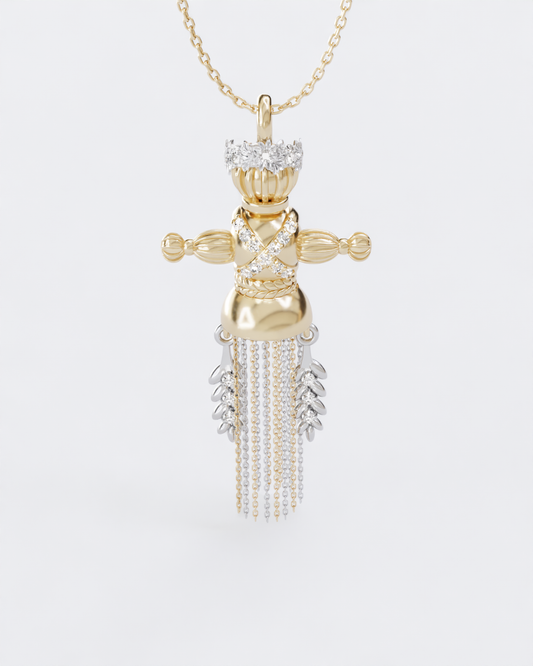 Spring Doll Pendant with diamonds