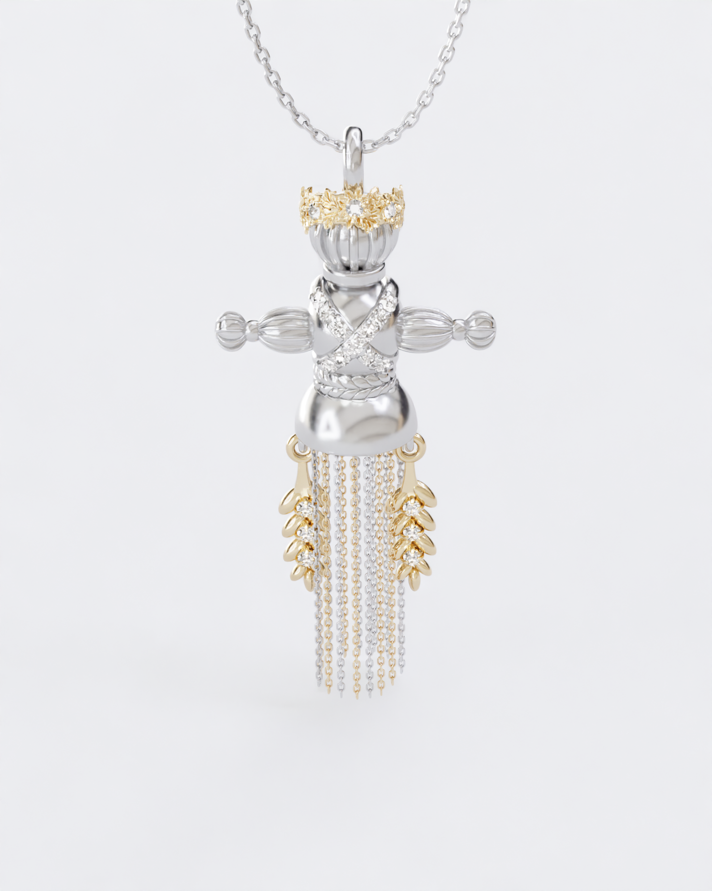 Spring Doll Pendant with diamonds