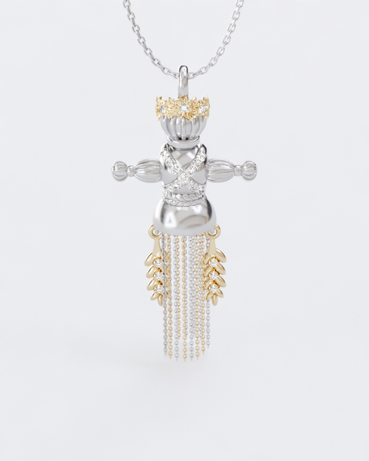 Spring Doll Pendant with diamonds