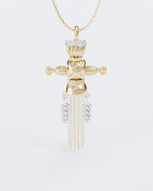 Spring Doll Pendant Combined Gold