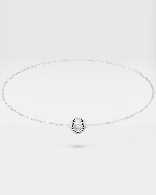 Tennis Ball bracelet with black diamonds