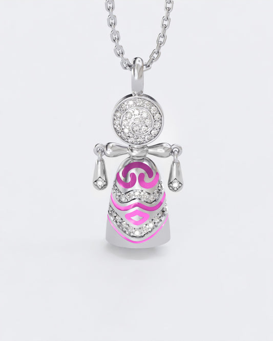 Lucky charm doll pendant Colors of roots